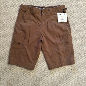 Men's Company 81 Brown Cargo Shorts - Size 38 Dark Chino with 14” Inseam NWT